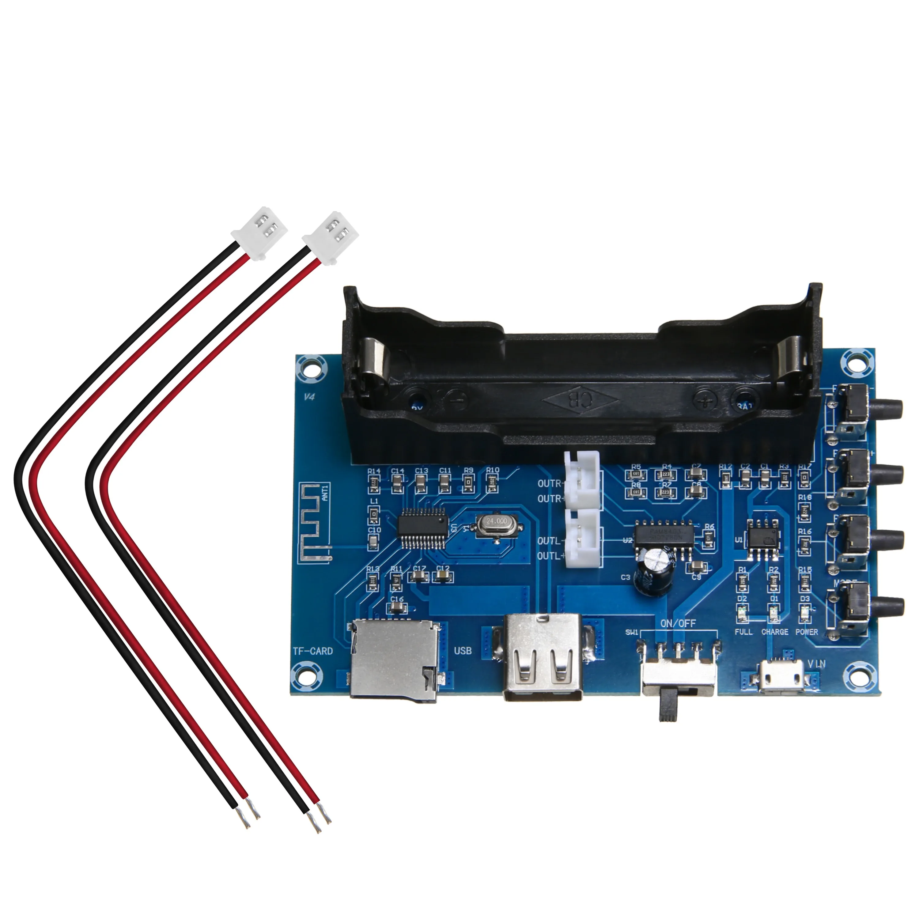 Новейшие bluetooth V4.0 плата приема усилителя питания модуль перезаряжаемая батарея