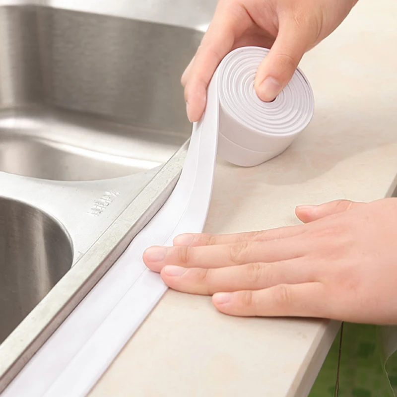 

3.2 Meters Waterproof Self-adhesive Bathroom Sink Bath Sealing Strip Mould Proof Tape PVC Wall Sticker Plaster for Kitchen NEW