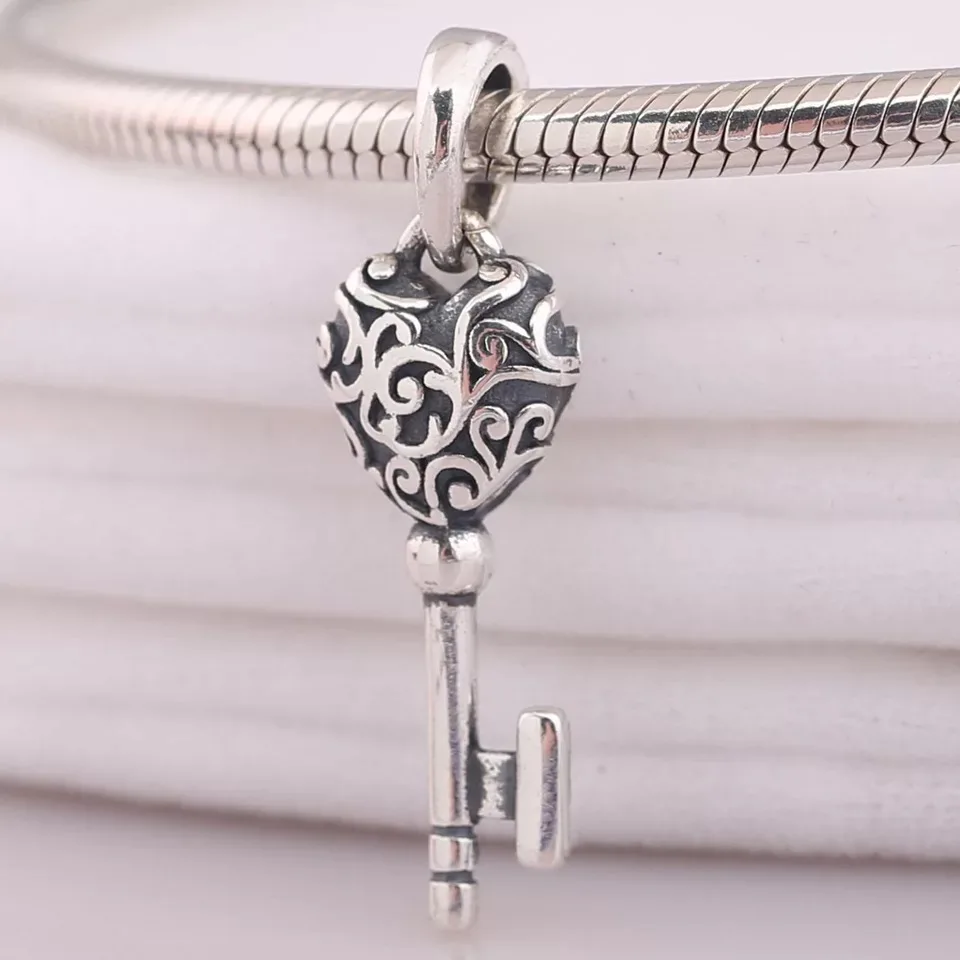 Бусины-подвески в форме сердца из серебра 925 пробы |