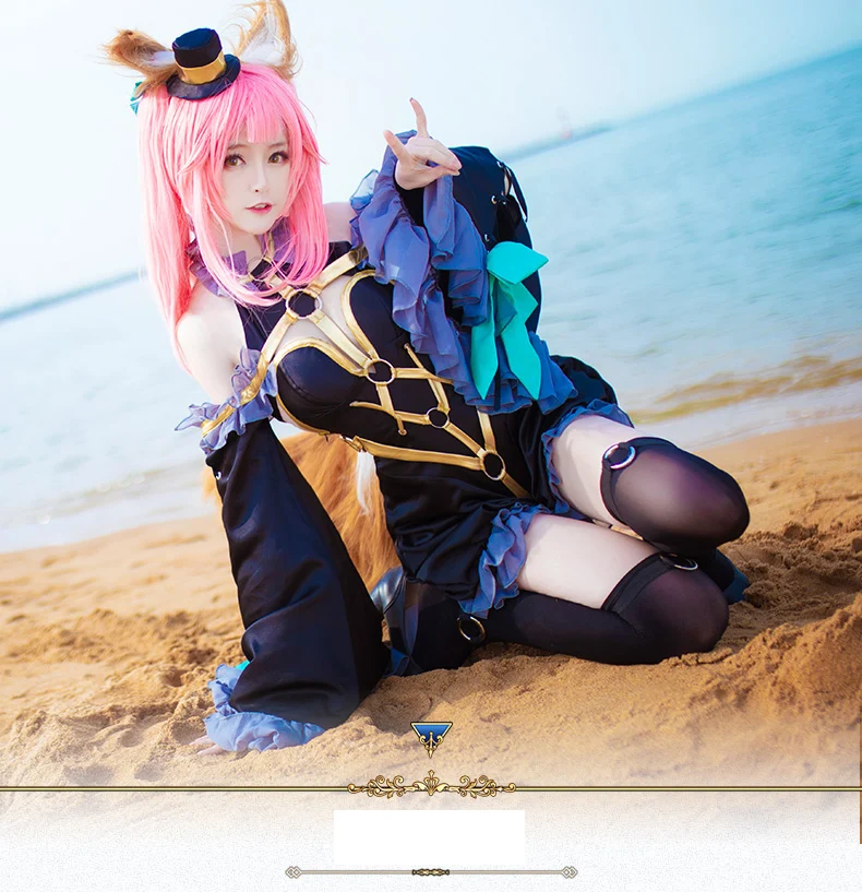 

Dokidoki-r-Juego de Cosplay de "Fate", disfraz de Tamamo no maae, mago de Fate/Grand Order, Fate/EXTRA Tamamo no , para