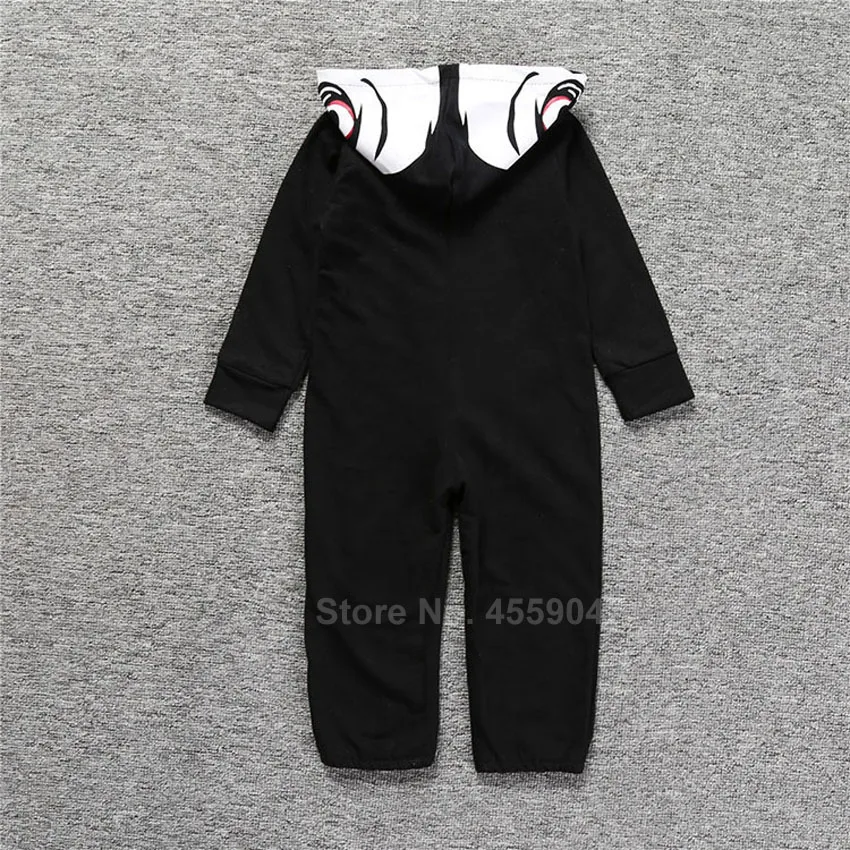Хэллоуин скелет косплей костюмы для новорожденных Детские ползунки с капюшоном