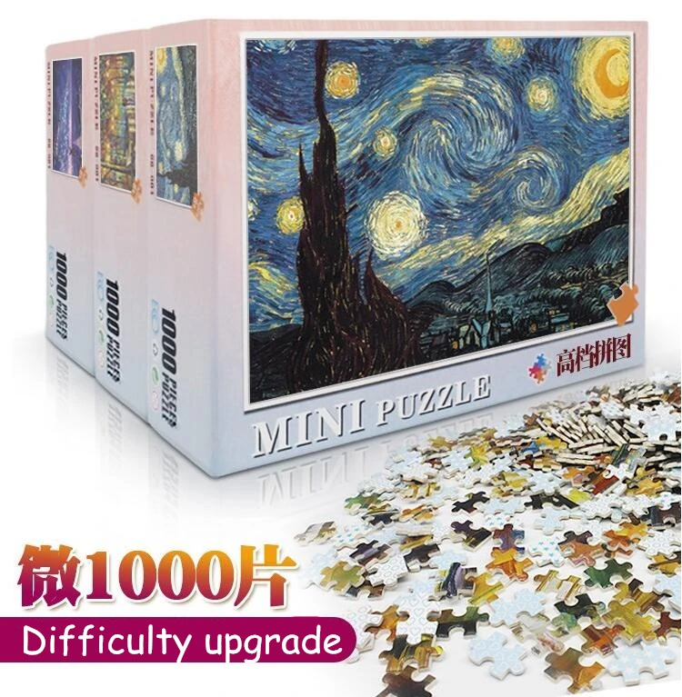 Мини-головоломка, пазлы, 1000 деталей, деревянные сборные Пазлы для взрослых, игрушки для детей, детские игры, развивающие игрушки