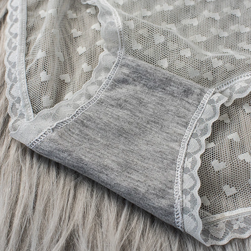 3 шт./комплект женские прозрачные трусы с кружевом средней посадки | Женская