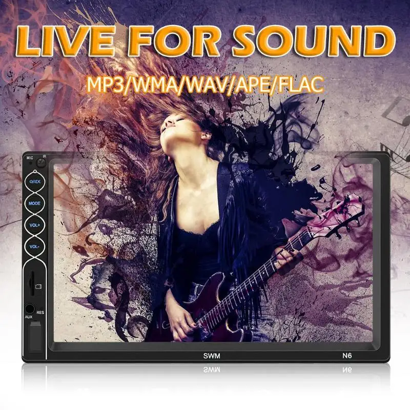 SWM стерео 2 DIN Bluetooth USB AUX радио приемник 7 дюймов сенсорный экран MP5 плеер UI дизайн с реверсивным изображением головное устройство