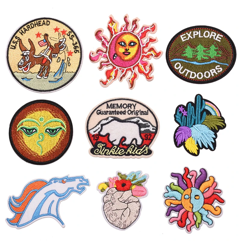 

Embroidered Patches for Clothing Sticker on Jackets Patterned Fabrics for Sewing Fusible Velcro Backpack Badges With Anime Embro