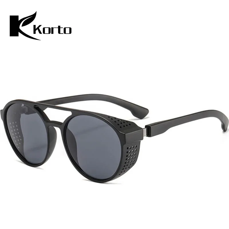 Мужские солнцезащитные очки в стиле ретро хиппи круглые стимпанк Ретро стиль