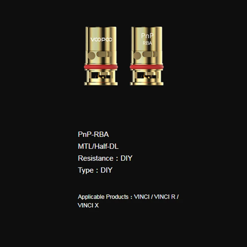 Оригинальная катушка VOOPOO PnP R1 C1 M1 M2 0.6ohm R2 1.2ohm 0.8ohm RBA DIY для Винчи R VINCI X электронная