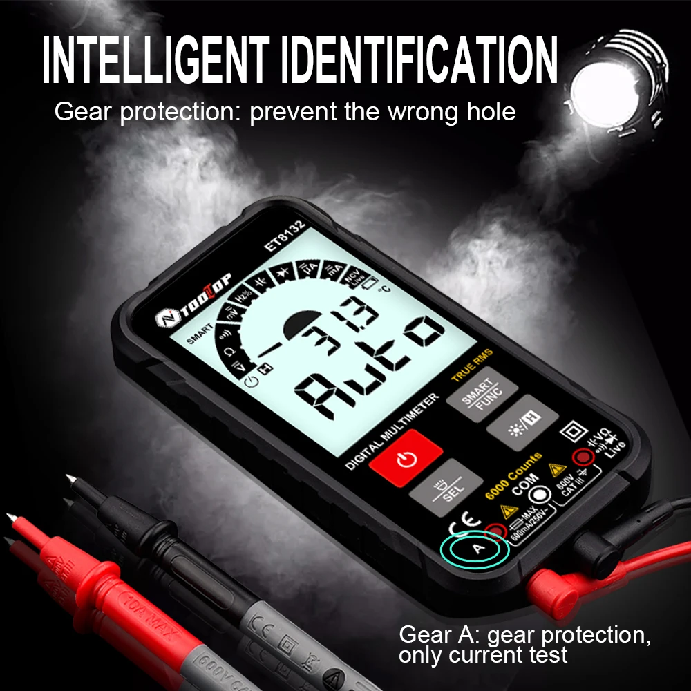 

Портативный высокоточный цифровой мультиметр с дисплеем 2,88 дюйма, измеритель напряжения постоянного и переменного тока, сопротивления, ча...