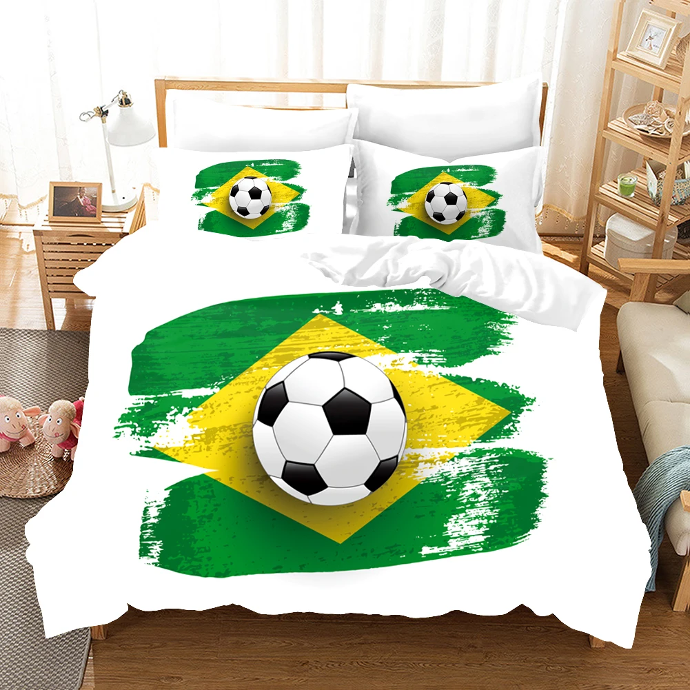 

Kids Sports 3d Duvet Cover Sets Green Football Bedding Set Comforter Bed Linen Twin Queen King Single Size Luxury Fashion Gift