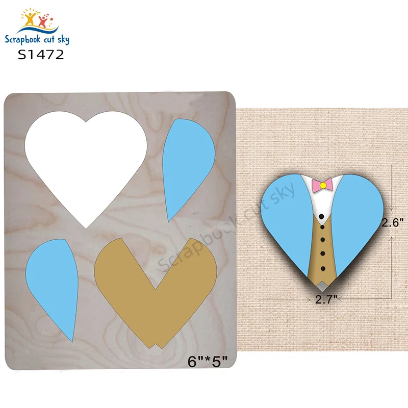 

Heart-Shaped clothes DIY S1472 Muyu Wooden Mold ScrapbookCutSky Dies Suitable For Market General Machines