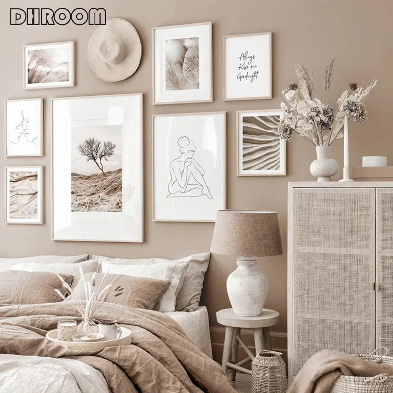 

Scandinavian Poster Wall Art Canvas Print Nordic Nature Landscape Painting Abstract Line Drawing Picture Modern Home Decoration