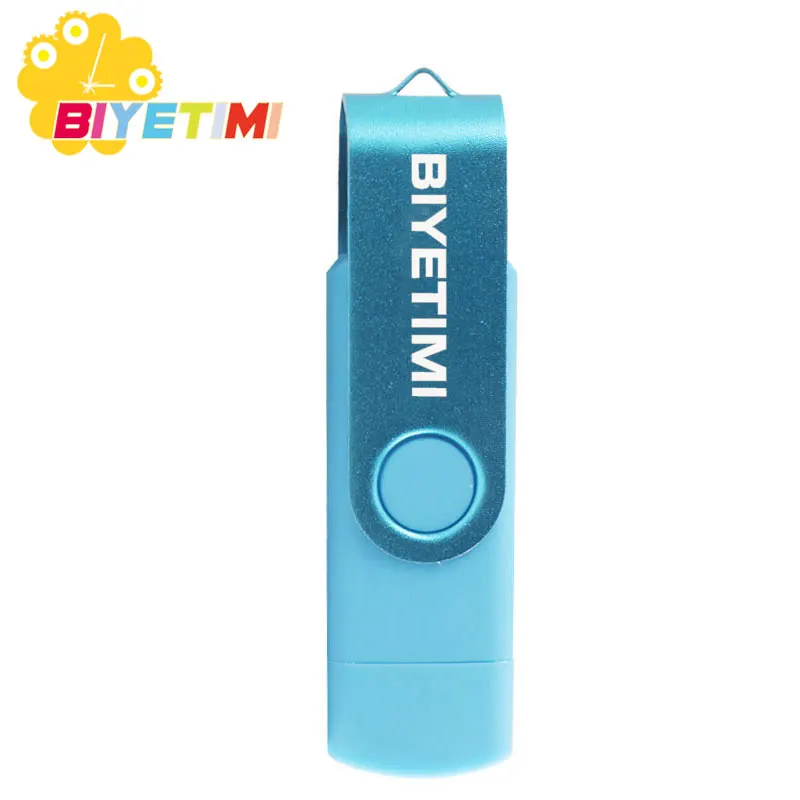 Light blue Смартфон, 128 ГБ, USB флеш-накопитель, металлическая флешка, 64 ГБ, 32 ГБ, 16 ГБ, 8 ГБ, 4 Гб, usb, высокоскоростная карта памяти, посылка - Цвет: Light blue