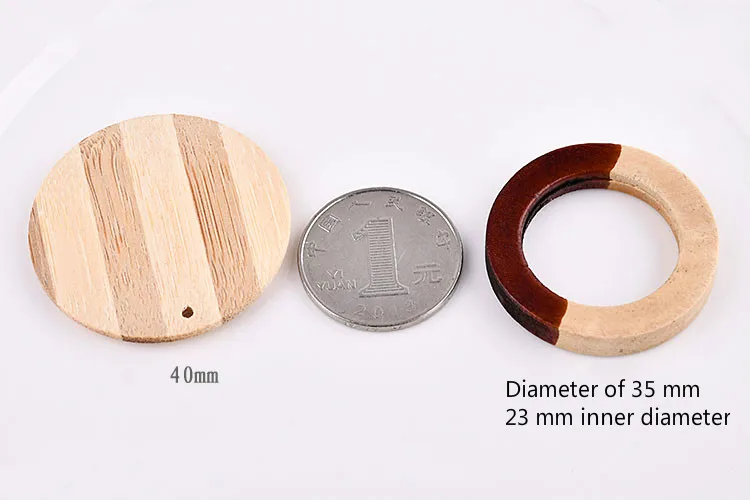 Окрашенные Круглые квадратные деревянные бамбуковые ювелирные аксессуары