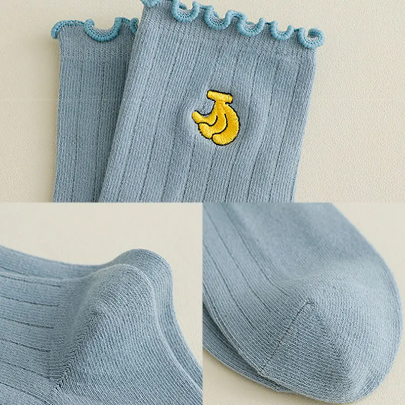 

Ruffles Socks Embroidery Women Mid-tube Socks Kawaii Girls Cute Socks Harajuku Streetwear Avocado Peach Watermelon skateboard