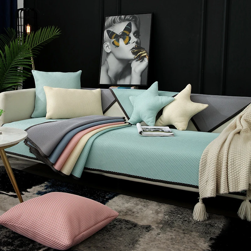 Чехол для дивана с шелковым принтом моющаяся подушка прохладный дышащий