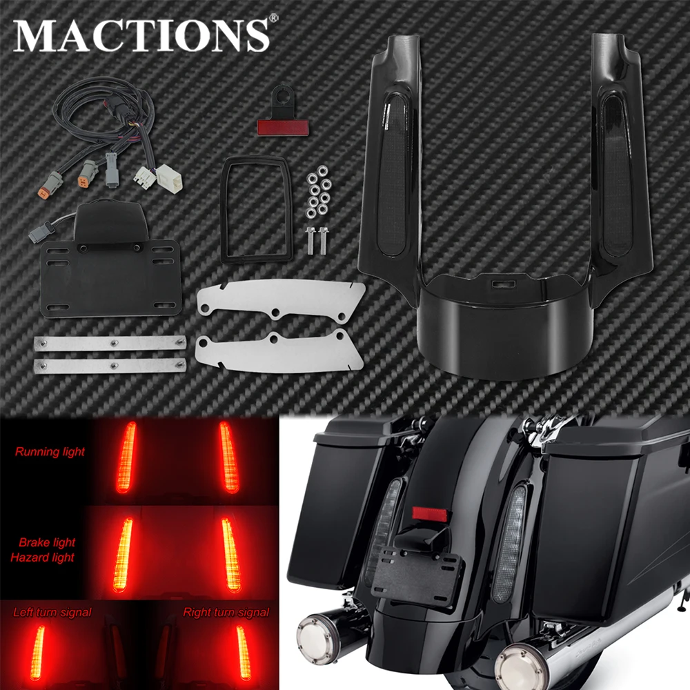 Удлинитель заднего крыла мотоцикла светодиодная фара поворота для Harley Touring Electra