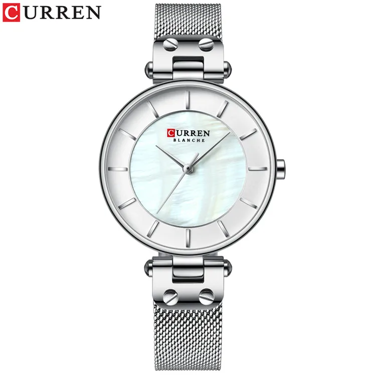 S silver white CURREN часы женские роскошные брендовые для женщин нарядные кварцевые наручные часы кожаные водонепроницаемые женские часы девушка часы Relogio Feminino - Цвет: S silver white