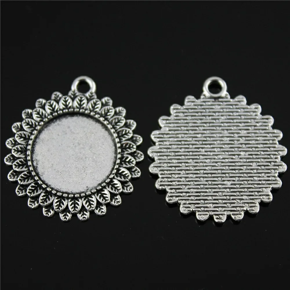 6 шт. Цветочный Кабошон основа установка 20 мм внутренняя 2 вида цветов винтажная