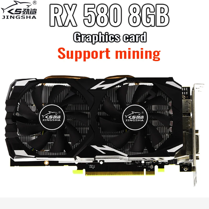 

JINGSHA 100% new Original Radeon RX 580 8GB Video Card RX580 graphics cards Mining non Gtx 960 1050 ti Rtx 2060 placa graphics