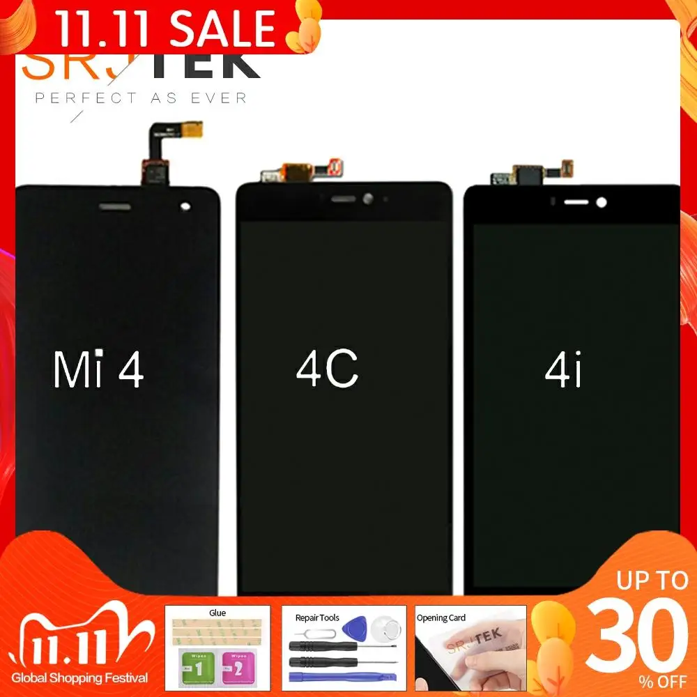 ЖК дисплей 5 0 дюймов IPS для Xiaomi Mi4 MI4C с сенсорным экраном и дигитайзером Mi 4 4C 4i Mi4i