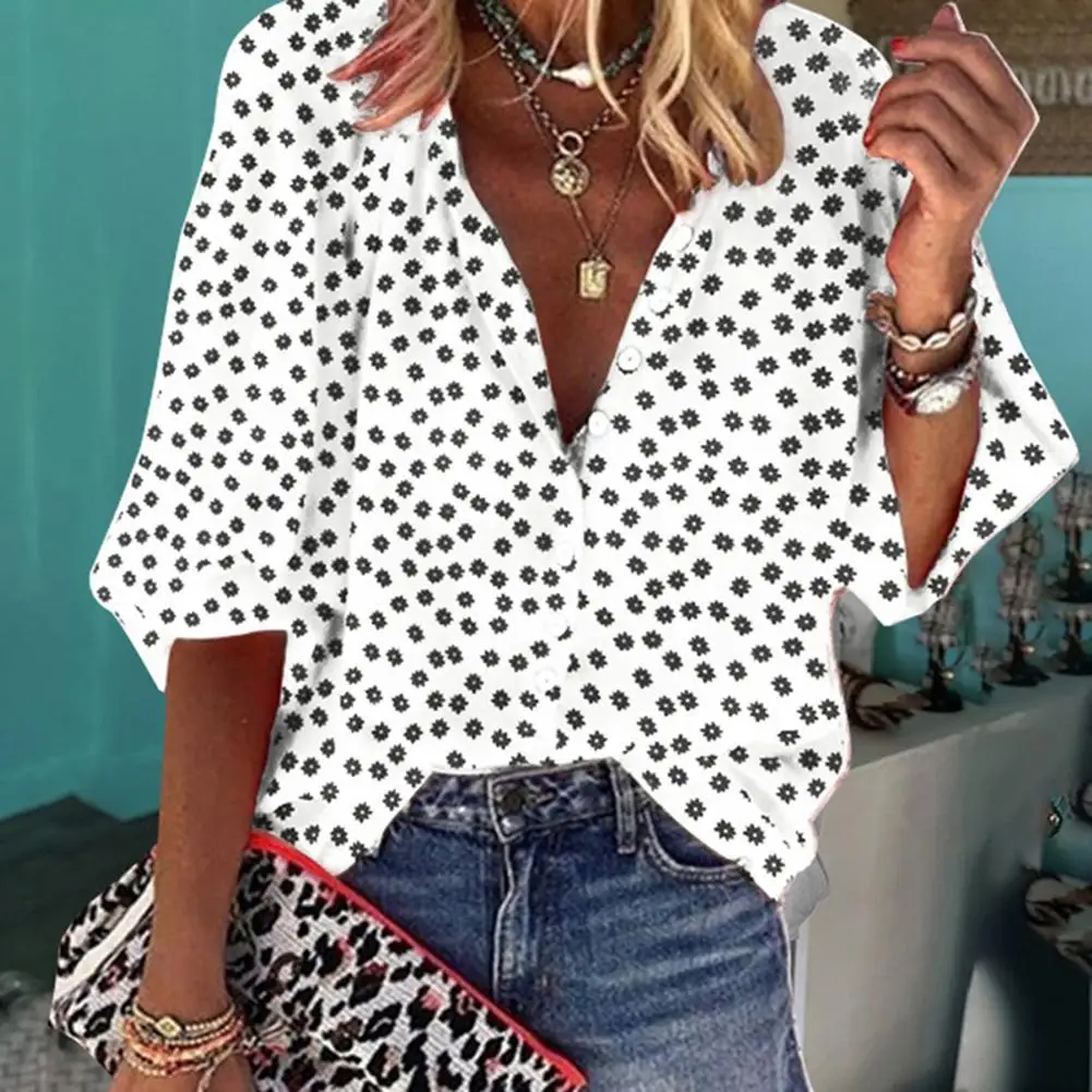 

Casual Women Shirt Spring Floral Print Long Sleeve Blouse Plus Size Loose Buttons Woman Blouse And Top рубашка женская 2021