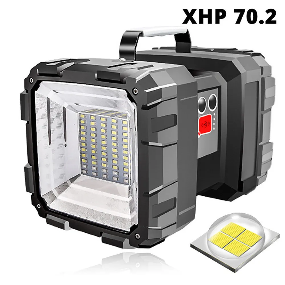 P70 Strong Light Portable Searchlight USB Rechargeable Outdoor Waterproof Multi-Function Double-Head High-Power Searchlight