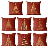 christmas tree pattern velvet square pillow cover cushion cover used for sofa living room office party car