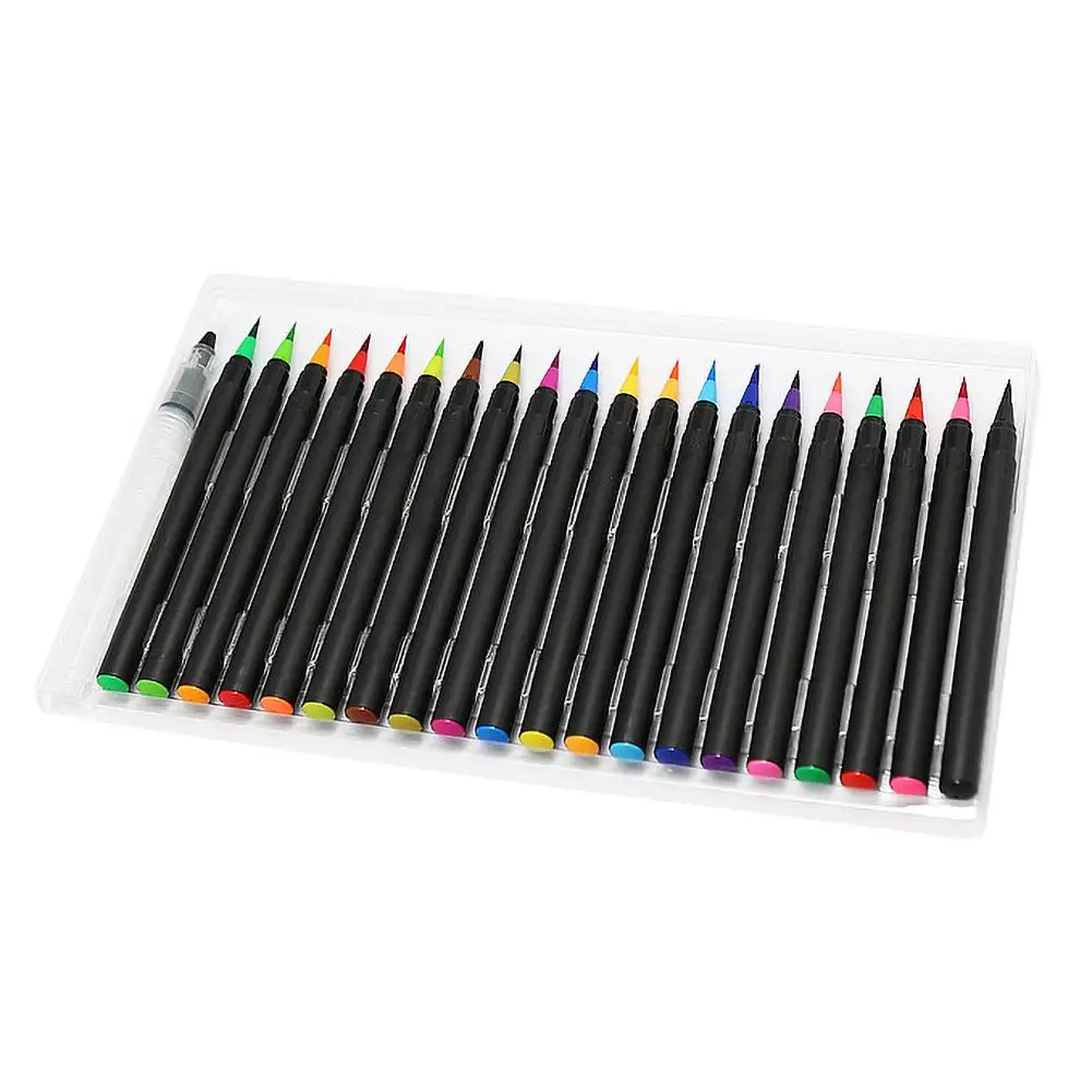 

20Color Art Marker Watercolor Brush Pens for School Supplies Stationery Drawing Coloring Books Manga Calligraphy Marker