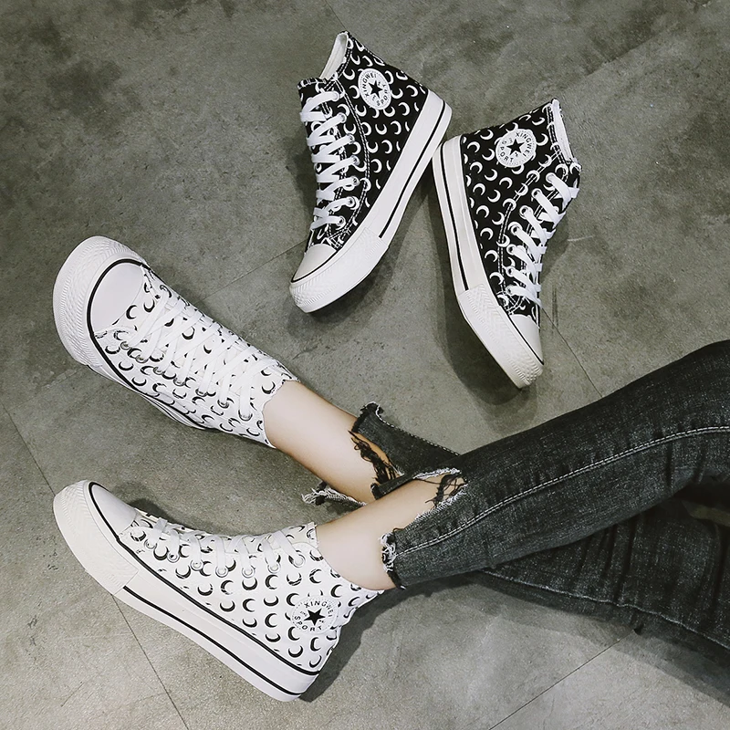 Аутентичный бренд цветочный дизайн парусиновые кроссовки с высоким берцем