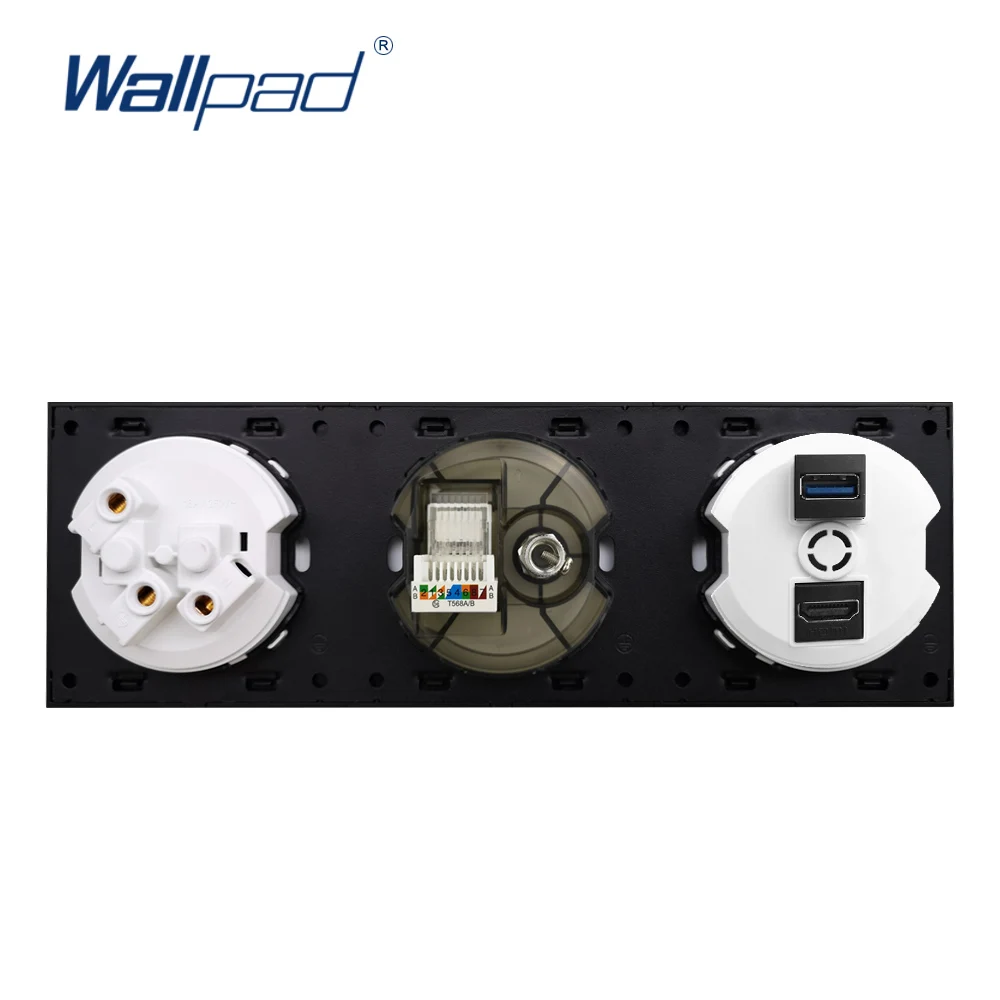 Европейская французская розетка Wallpad для передачи данных по телевизору USB 3 0