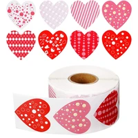 500pcsroll love heart shaped label sticker scrapbooking gift packaging seal birthday party wedding supply stationery sticker
