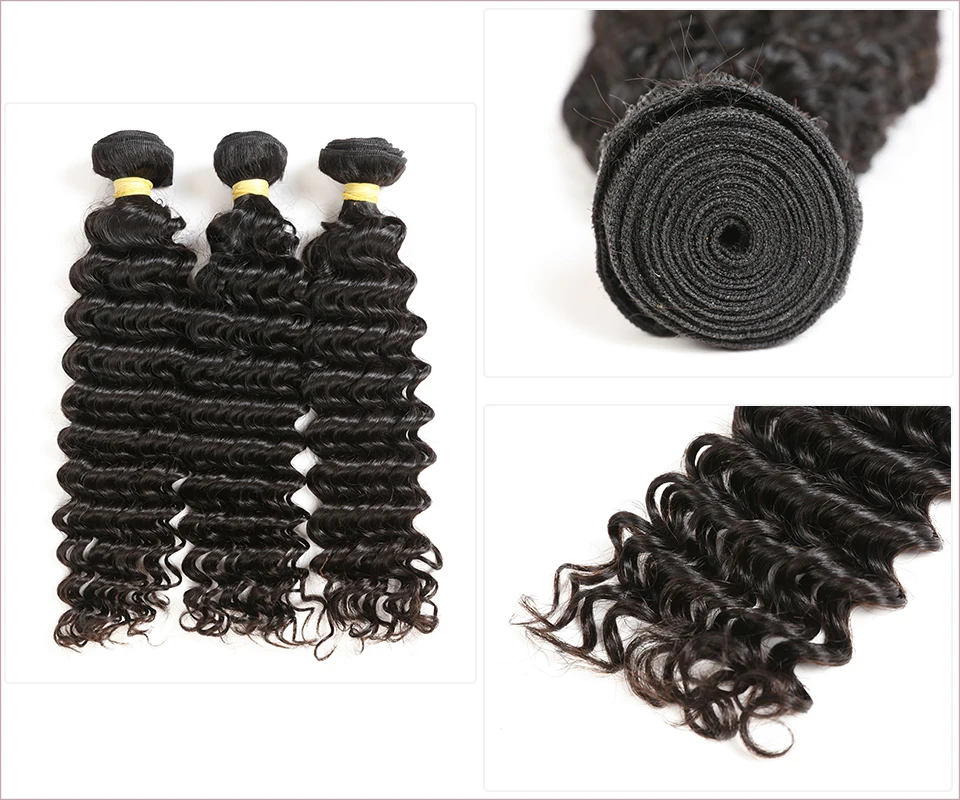 Ali queen hair Products 4 шт. 10А индийские глубокие пучки волнистых волос человеческие волосы плетение натуральные волосы