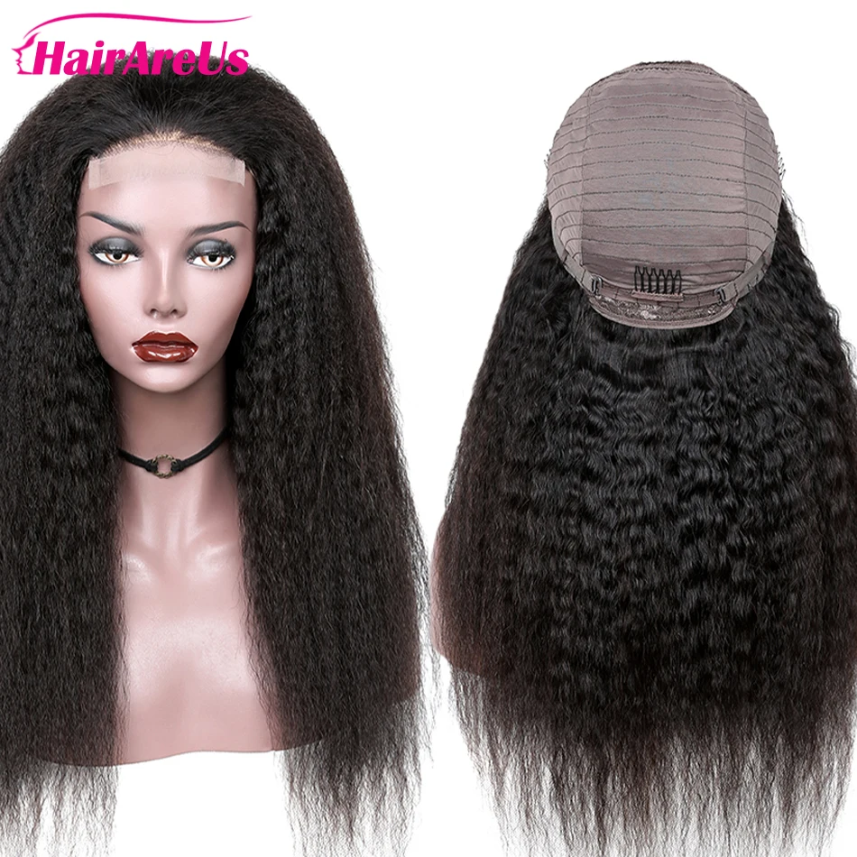 

30 Inch Brazilian Yaki Straight Wig 4x4 Lace Closure Human Hair Wig For Women 180 Density Remy High Quality Remy Wig