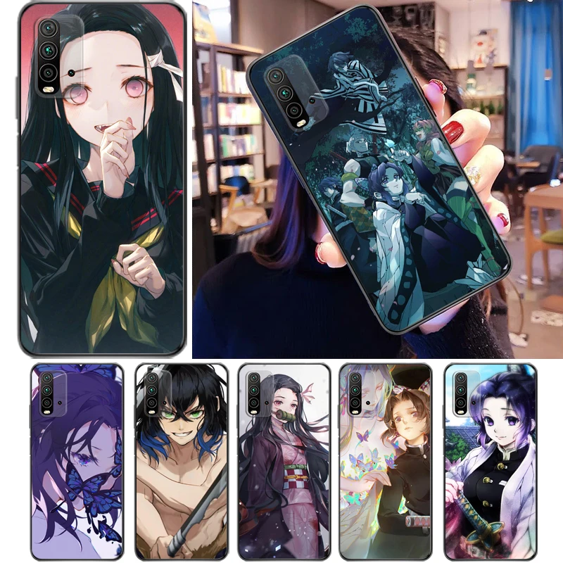 

Demon Slayer Agatsuma Zenitsu Kamado Nezuko Kimetsu No Yaiba Kamado Tanjirou Phone Case For Xiaomi Redmi 9 Pro 9C 9A 9T Cases