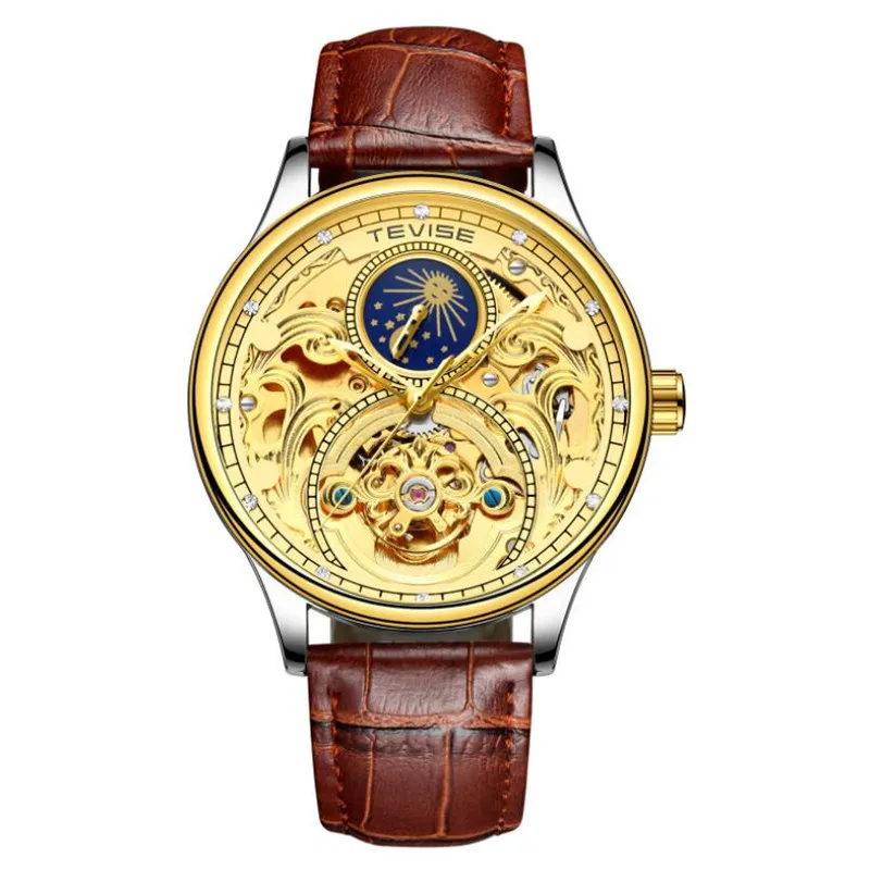 

Skeleton Watches Mechanical Automatic Watch Men Tourbillon Sport Clock Casual Business Moon Wrist Watch Relojes Hombre NEW
