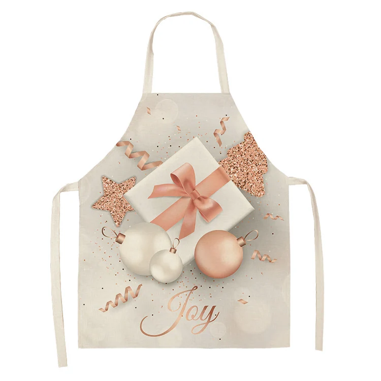 

Christmas Gift Pink Pattern Cleaning Aprons 53*65cm Home Cooking Kitchen Apron Cook Wear Cotton Linen Pinafore Adult Bibs 46398