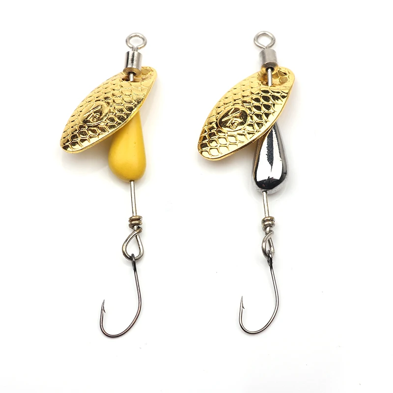 

5.5cm/2.8g Rotating Spinner small Metal Lure Brass Hard Artificial Spoon Bait Copper Freshwater Creek Trout Fishing Tackle