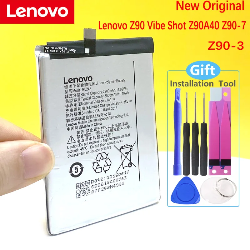 

Новый оригинальный BL246 батарея для Lenovo Z90 Vibe Shot Z90A40 Z90-7 Z90-3 3000 мАч + номер для отслеживания