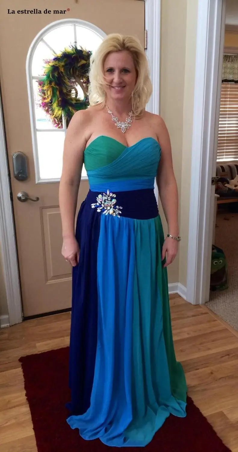 

evening dresses for mother of the bride new chiffon crystal sweetheart Backless multicolor A Line plus size wedding party dress