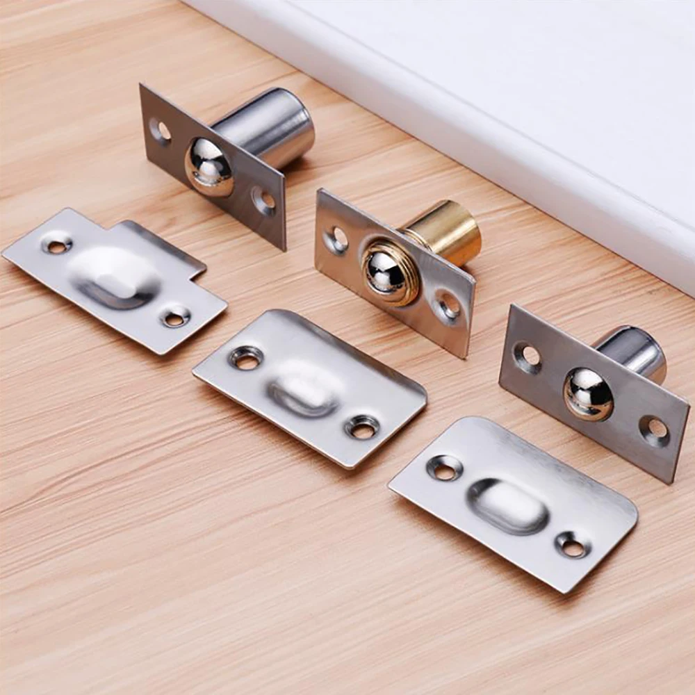

1Pcs Door Magnetic Suction Damper For Hotel KTV Box Door Copper Spring Ball Lock Wooden Door Invisible Door Stopper Latch