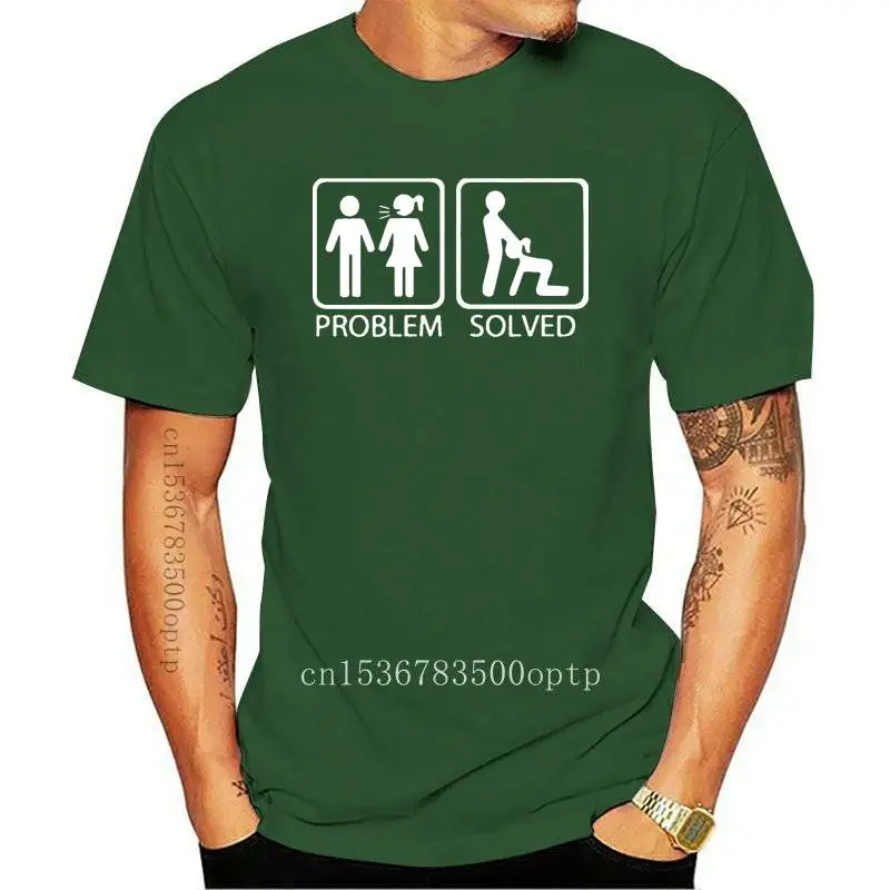 

New 2021 2021 PROBLEM SOLVED t shirt Funny Tops Tees Man T shirts Men Print Cotton T shirts short sleeve Fashion Mens hip hop S-