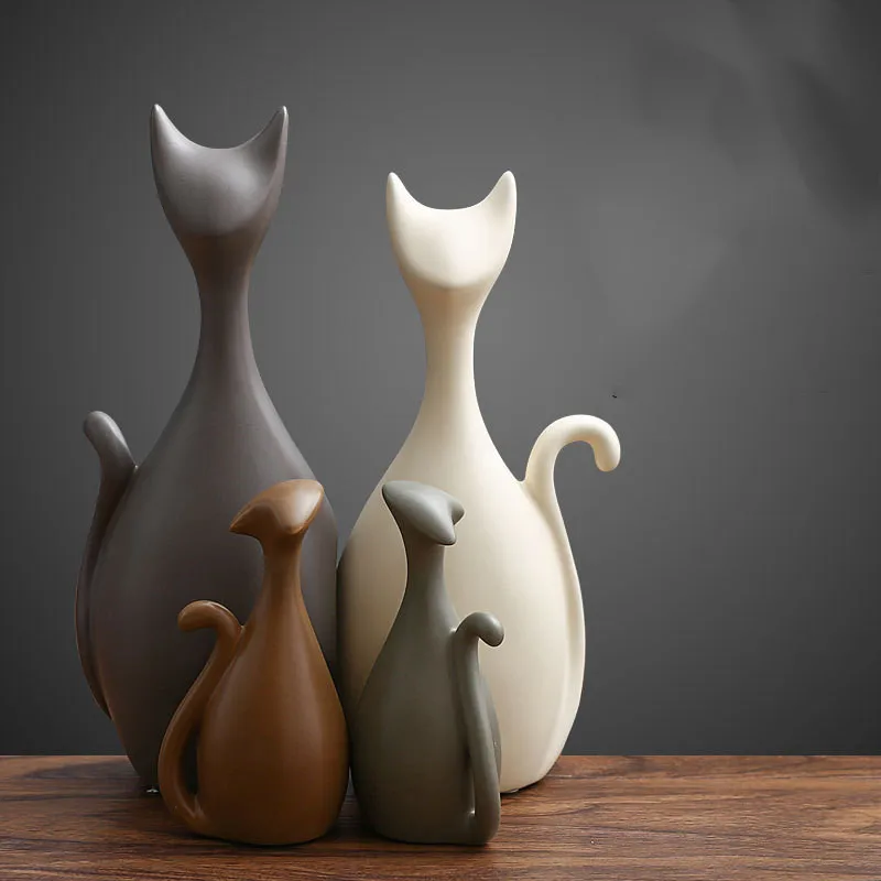 [HHT] скандинавские керамические изделия кошка семейный минимализм абстрактные