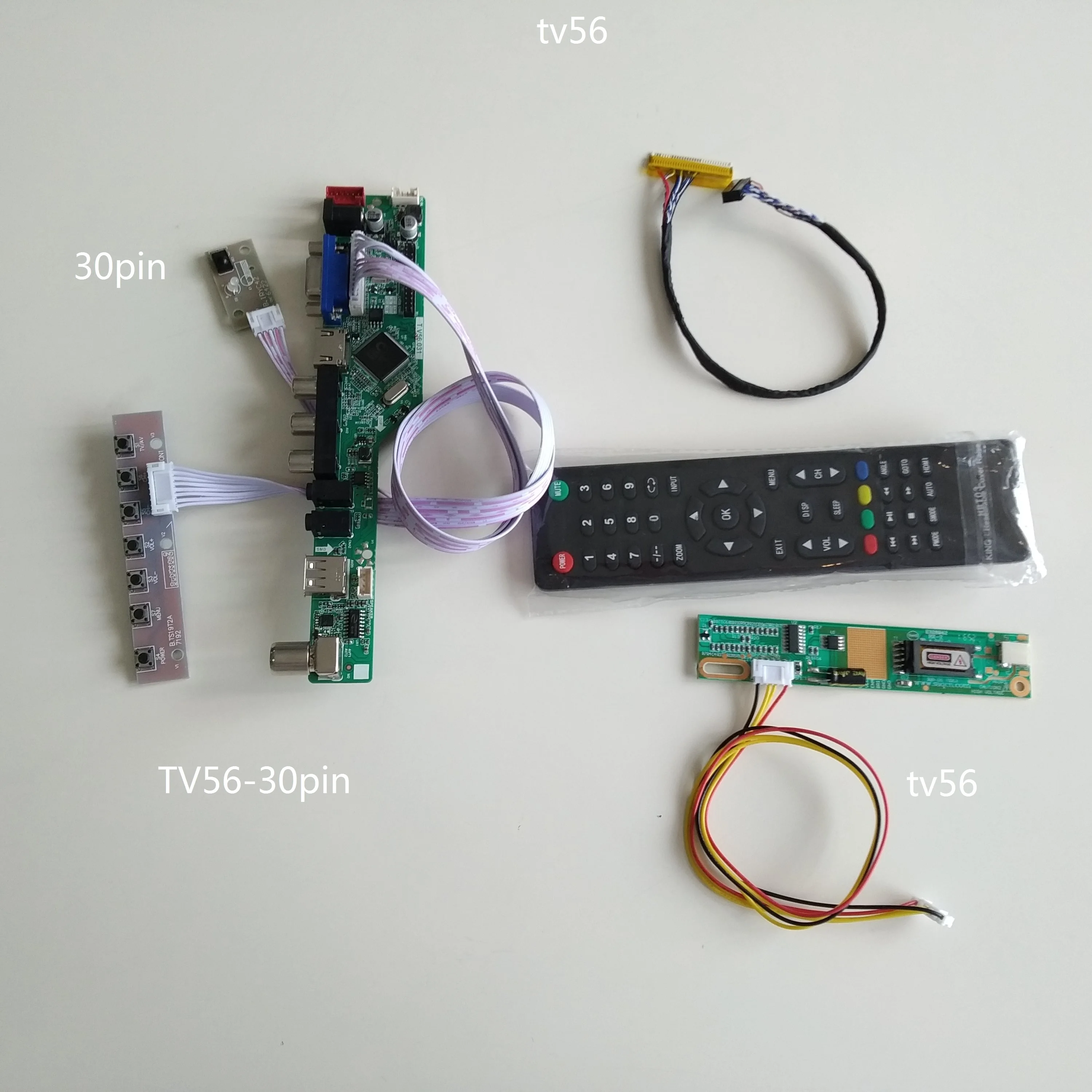 

TV TV56 AV VGA USB LCD LED driver Controller board kit diy For LP154WX4(TL)(AB)/TLB1 1280*800 15.4" panel screen