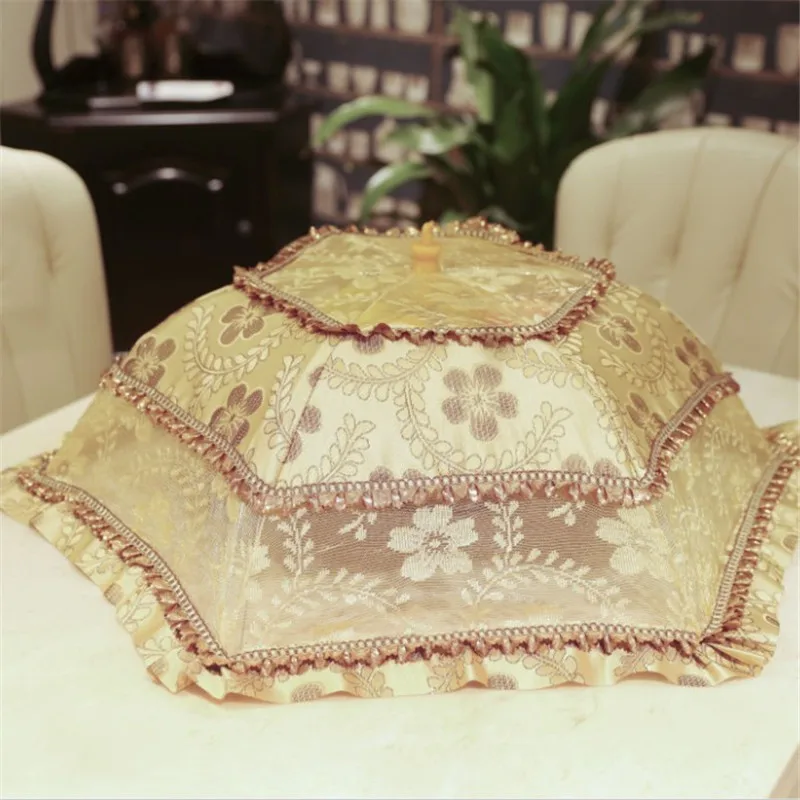High-End European-Style Lace Folding Large round Dish Cover Food Dining Table Umbrella | Дом и сад