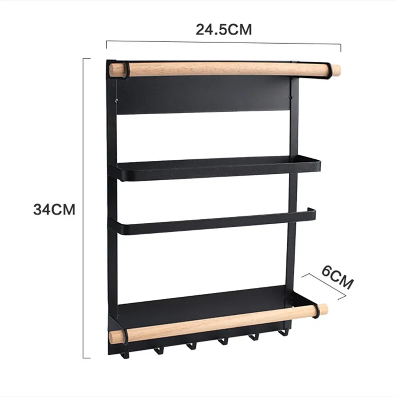 

Magnetic Adsorption Refrigerator Side Rack Wall-mounted Multi-function Storage Holder Kitchen Paper Towel Shelf Rack Organizer