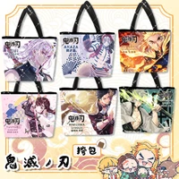 hot sale anime ghost slayers blade satchel cartoon anime canvas bag apricot beast langyi woza handbag chiristmas gifts