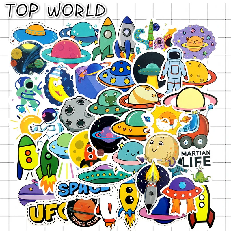 10/50 шт./упак. Alien космический корабль мультфильм НЛО астронавт водостойкая