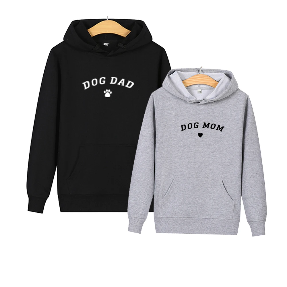 Casual Sweatshirt Matching Clothes for Couples Kpop Lovers Autumn Men Women Hooded Pullovers Dog Dad Mom Print Hoodies