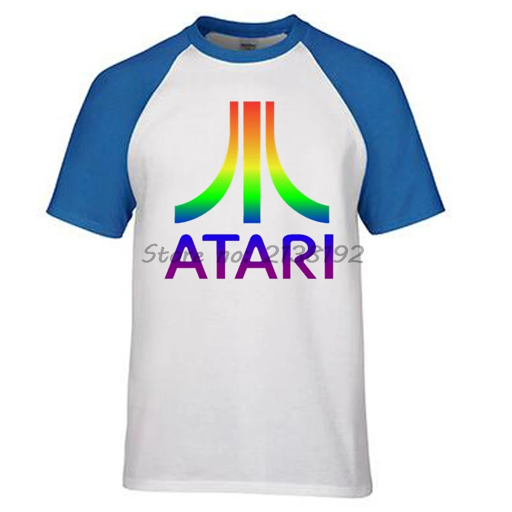 WHITEBLUE ATARI мужская футболка мужская Футболка с рукавами реглан брендовая летняя модная мужские топы футболки подарок - Color: WHITEBLUE