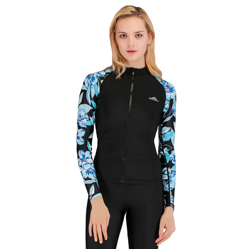 

SBART Split Snorkeling Swimsuit Female Diving Suit Conservative Thin Long Sleeve Sunscreen Surf Clothing Jellyfish Clothing